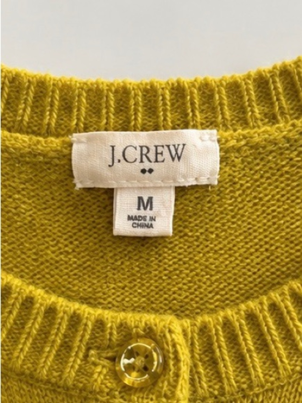 J. Crew Women's Mustard Button-Front Crewneck Cardigan